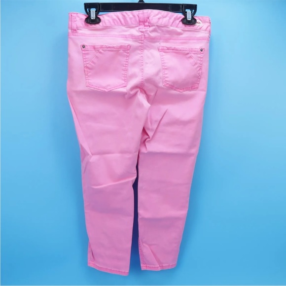 Bongo Womens Straight Cut Mid Rise Pink Stretch Jeans Pants Size 13 31 x 23 - Picture 2 of 4